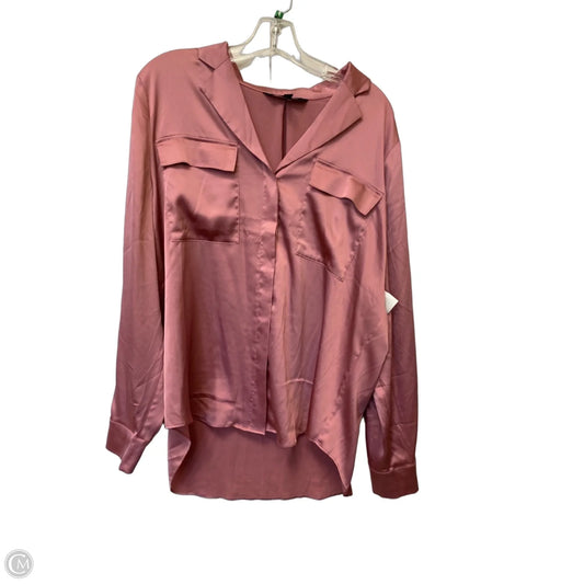 Top Long Sleeve By White House Black Market In Pink, Size: L