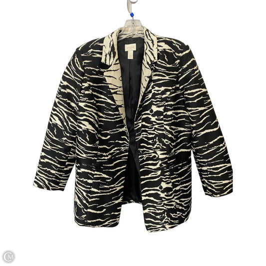 Blazer By Chicos In Black & Cream, Size: 2