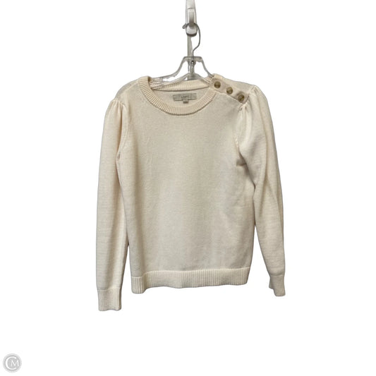 Top Long Sleeve By Loft In White, Size: S