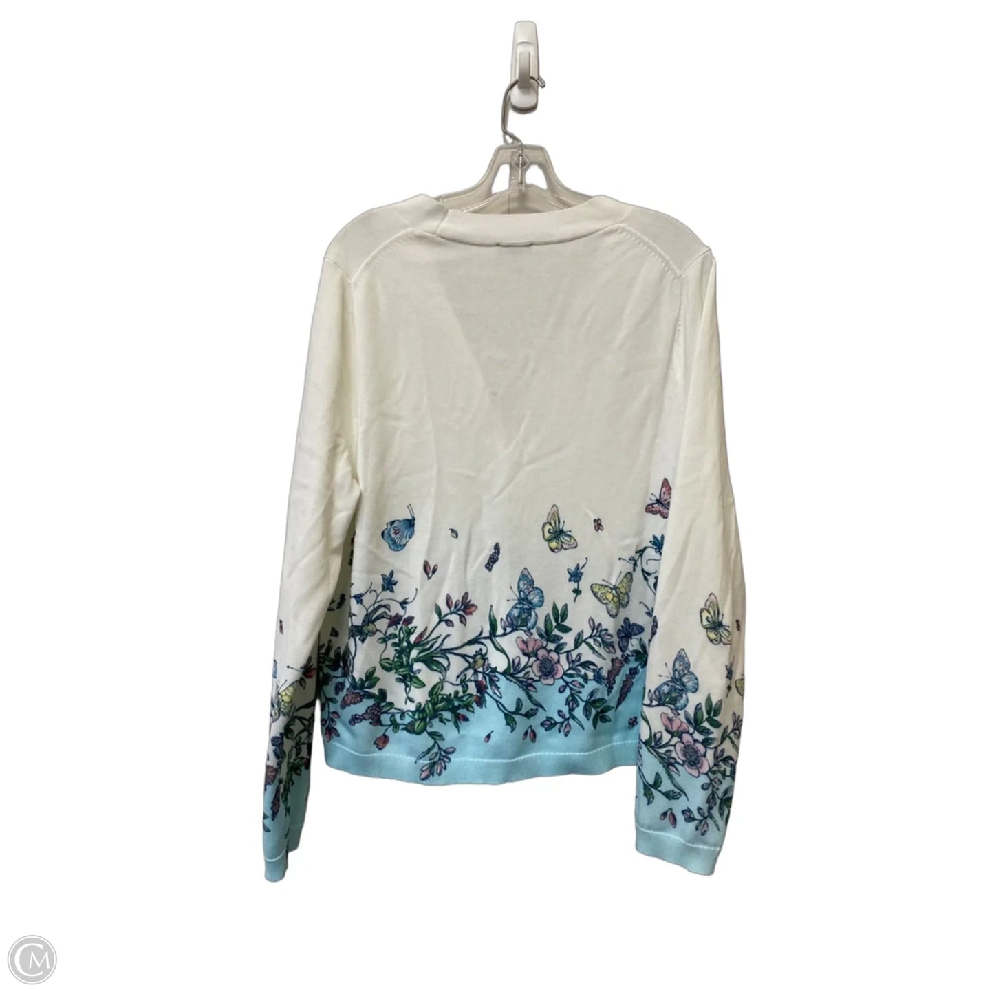 Cardigan By Talbots In Floral Print, Size: Xl