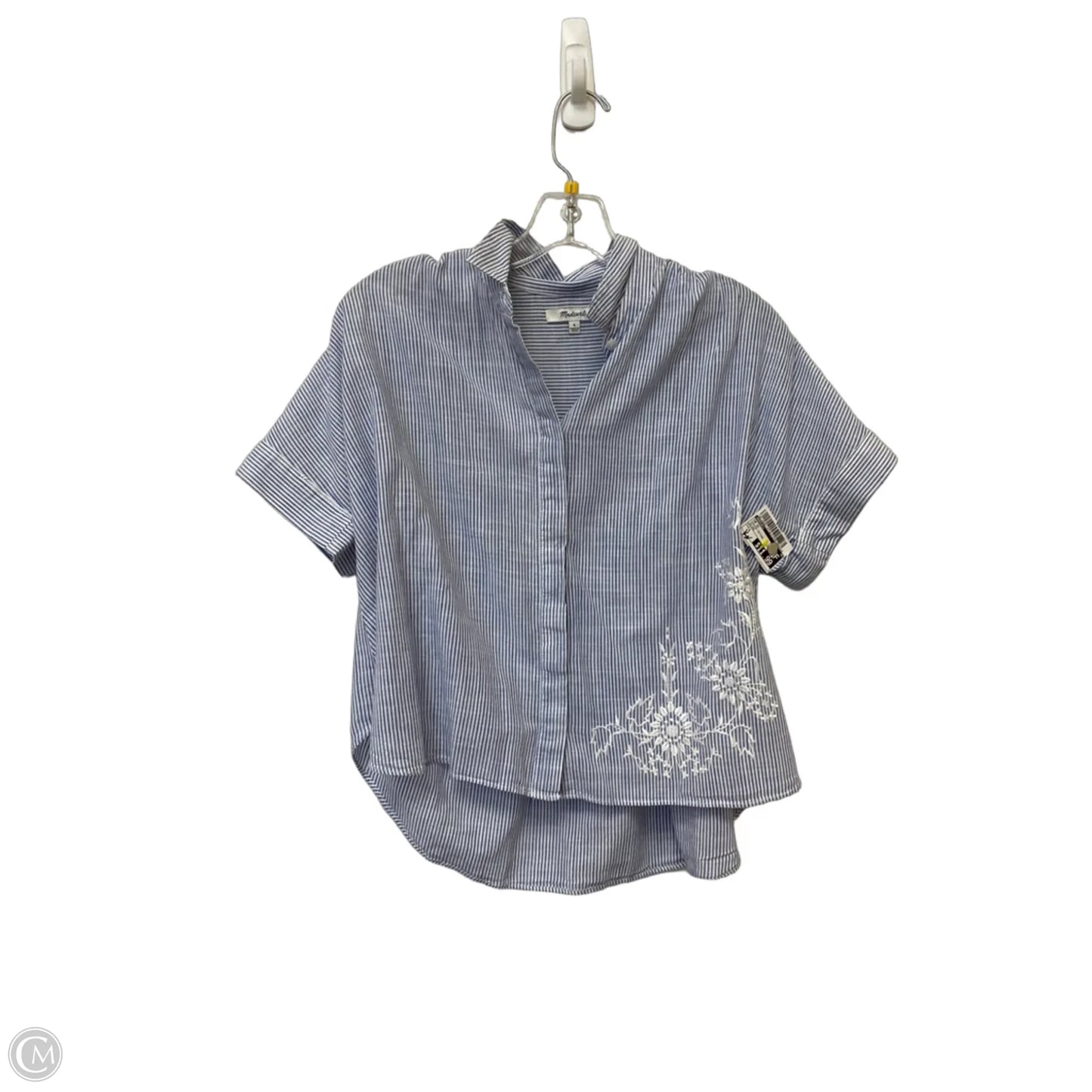 Top Short Sleeve By Madewell In Striped Pattern, Size: S