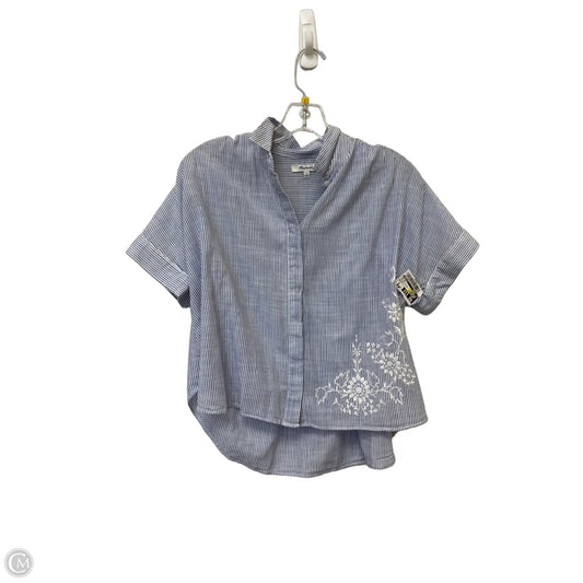 Top Short Sleeve By Madewell In Striped Pattern, Size: S