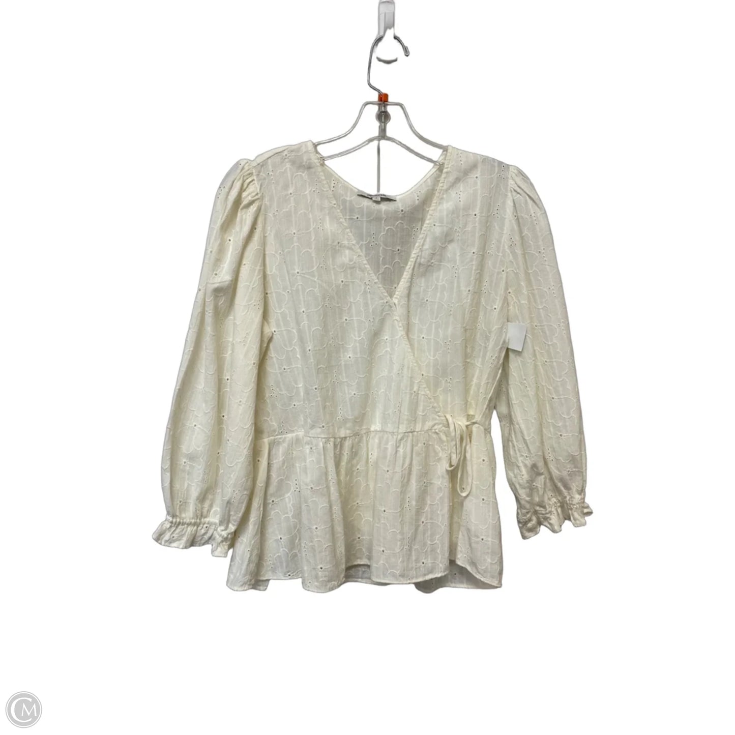 Top Long Sleeve By Madewell In White, Size: S