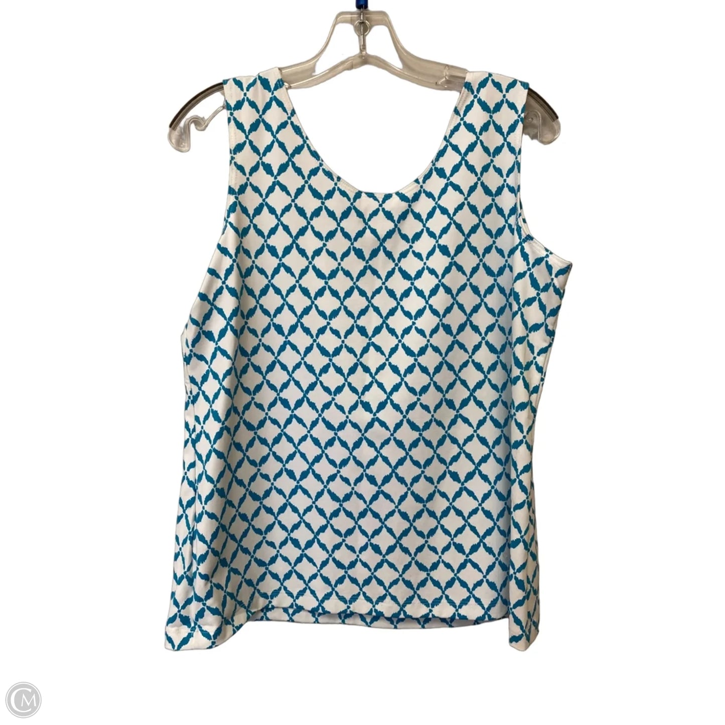 Top Sleeveless By Chicos In Blue & White, Size: 2