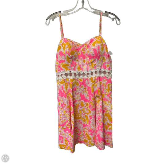 Dress Designer By Lilly Pulitzer In Pink & Yellow, Size: 8