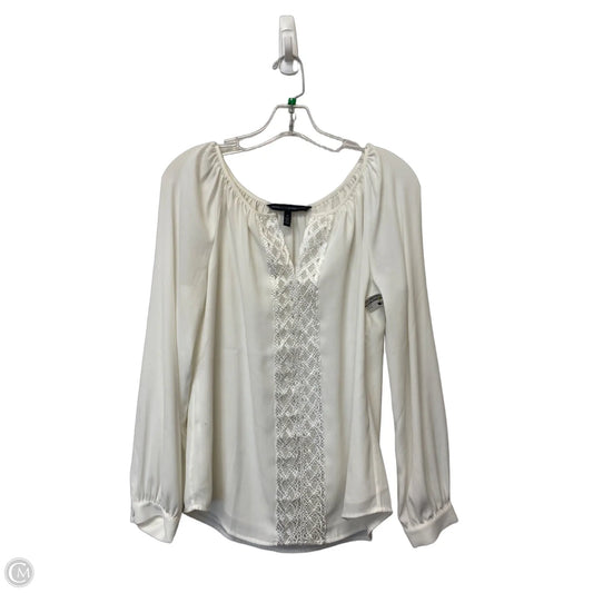 Top Long Sleeve By White House Black Market In White, Size: 6