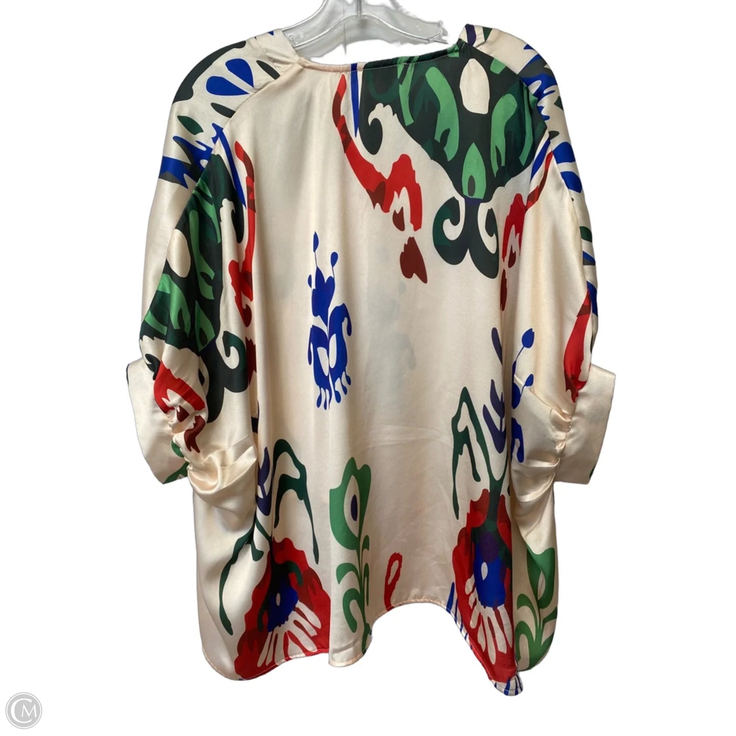 Top Short Sleeve By Entro In Cream & Green, Size: S