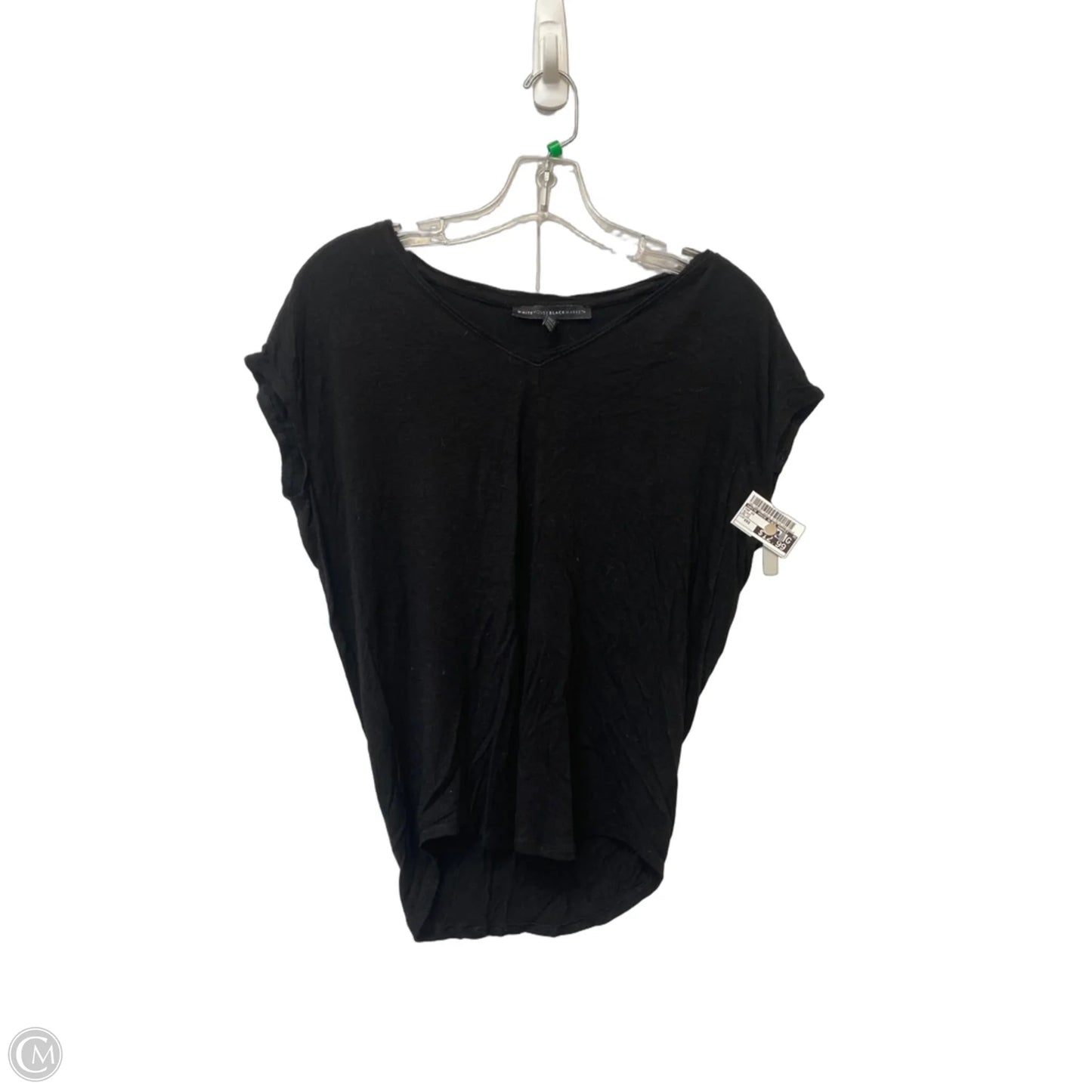 Top Short Sleeve By White House Black Market In Black, Size: Xxs