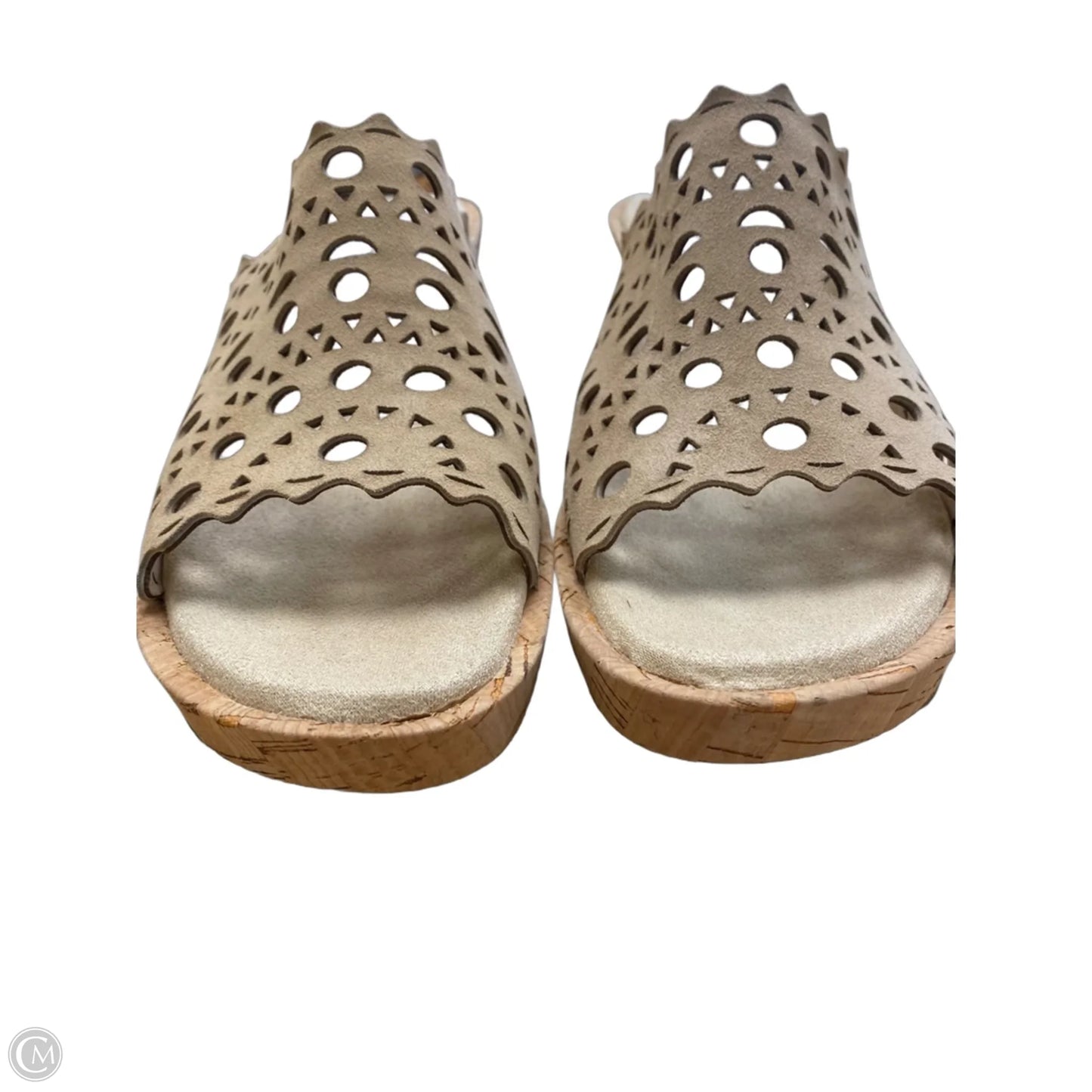 Shoes Heels Wedge By Vaneli In Beige, Size: 8