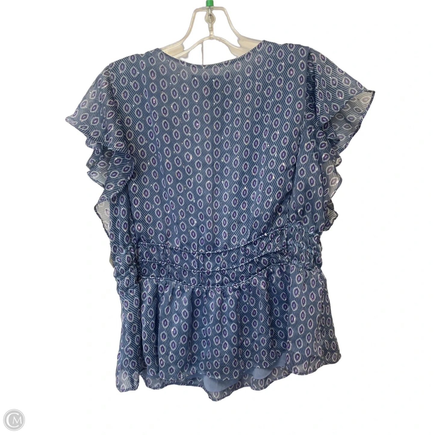 Top Short Sleeve By White House Black Market In Blue, Size: L