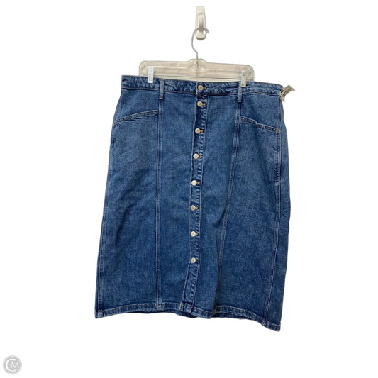 Skirt Midi By Old Navy In Blue Denim, Size: 16