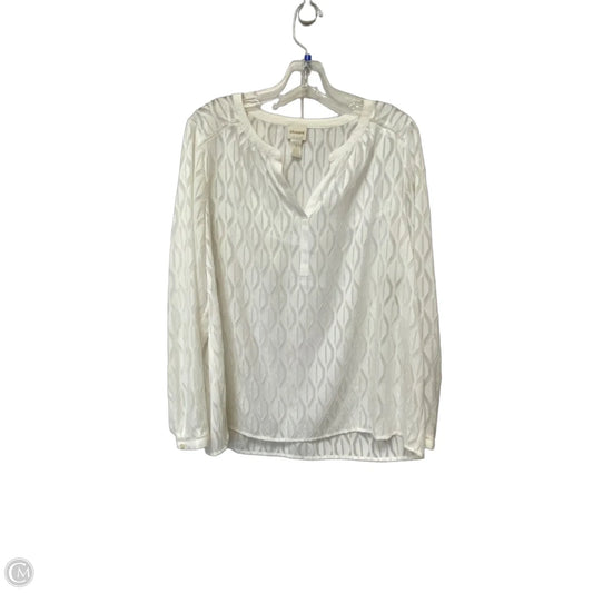 Top Long Sleeve By Chicos In White, Size: 8