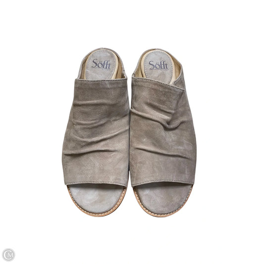 Shoes Heels Wedge By Sofft In Tan, Size: 9