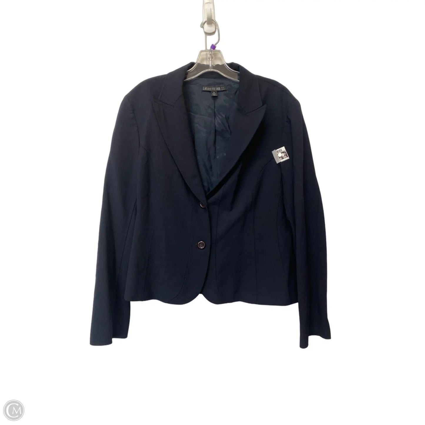 Blazer Designer By Lafayette 148 In Navy, Size: Xl