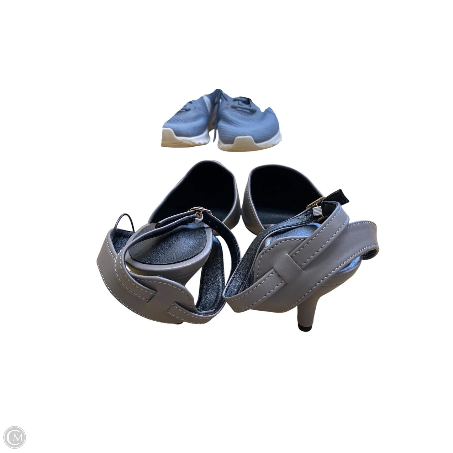 Shoes Heels Kitten By Clothes Mentor In Grey, Size: 11