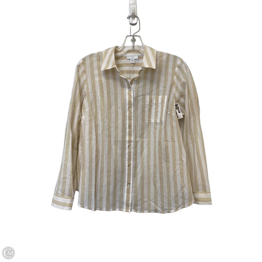 Top Long Sleeve By J. Jill In Tan & White, Size: Xs