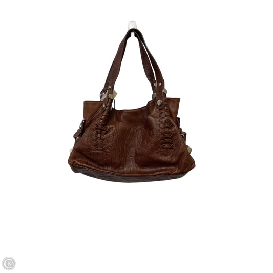 Handbag Leather By Makowsky, Size: Medium