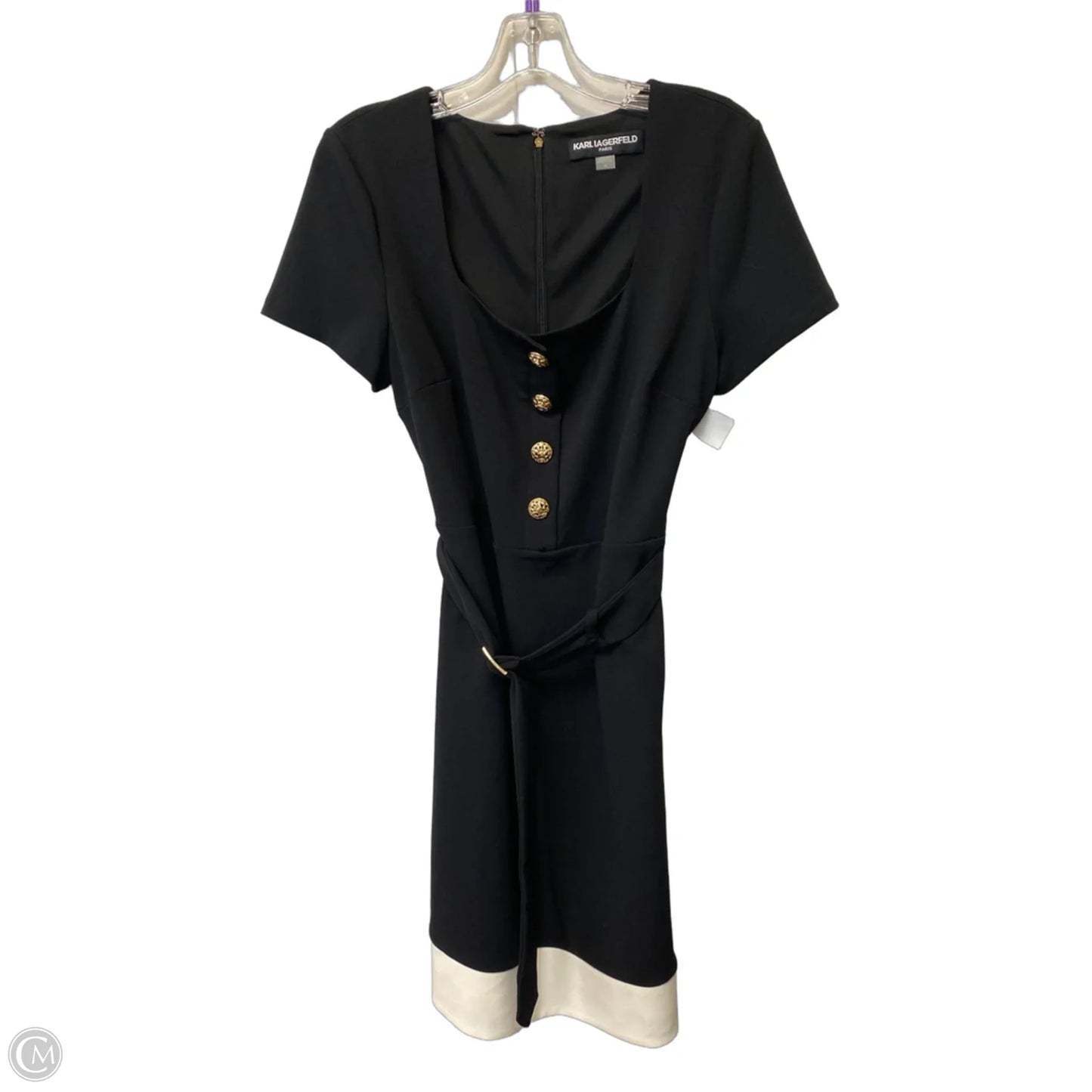 Dress Designer By Karl Lagerfeld In Black, Size: L