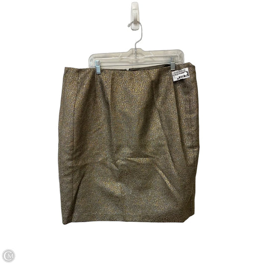 Skirt Midi By New York And Co In Gold, Size: 18