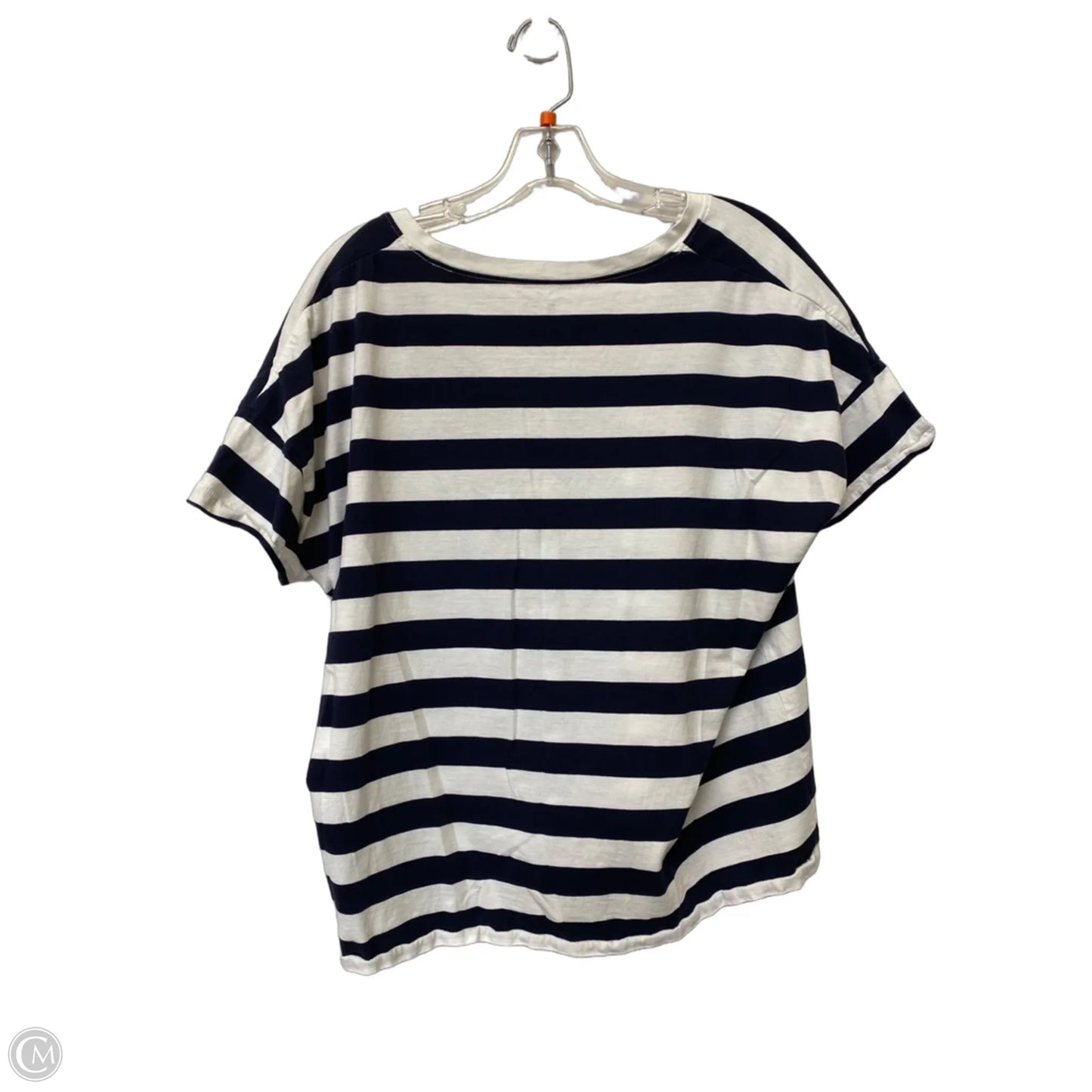 Top Short Sleeve By Madewell In Striped Pattern, Size: M