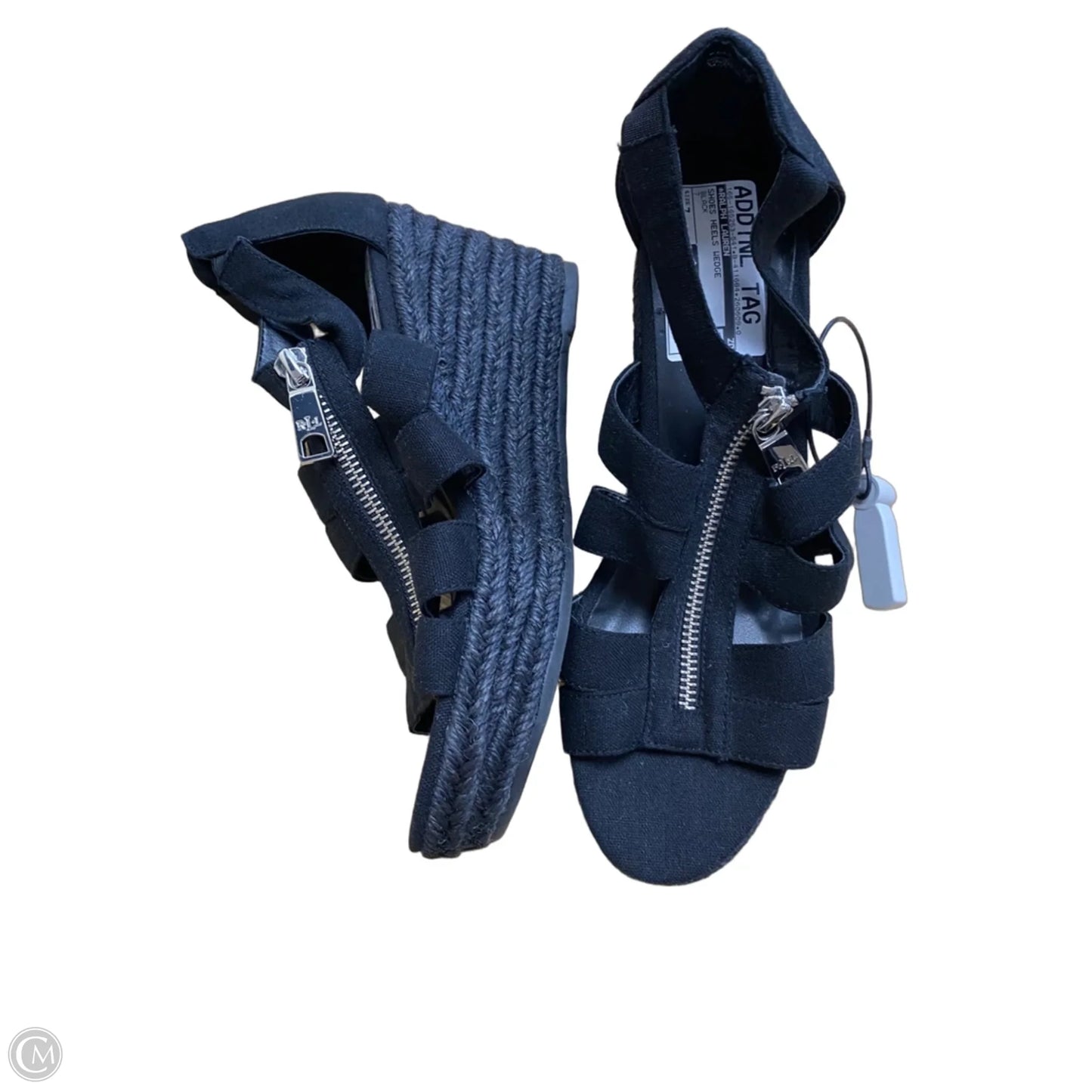 Shoes Heels Wedge By Ralph Lauren In Black, Size: 7