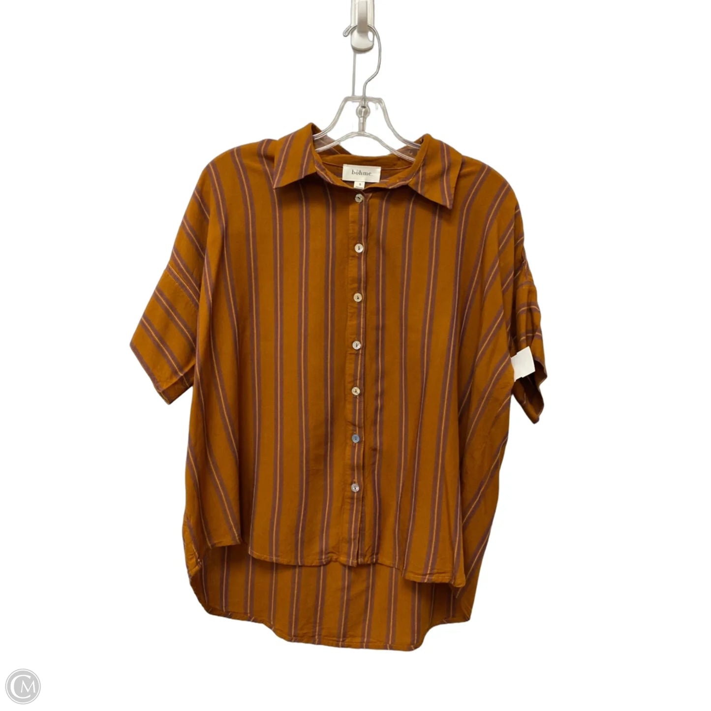 Top Short Sleeve By Bohme In Brown, Size: S