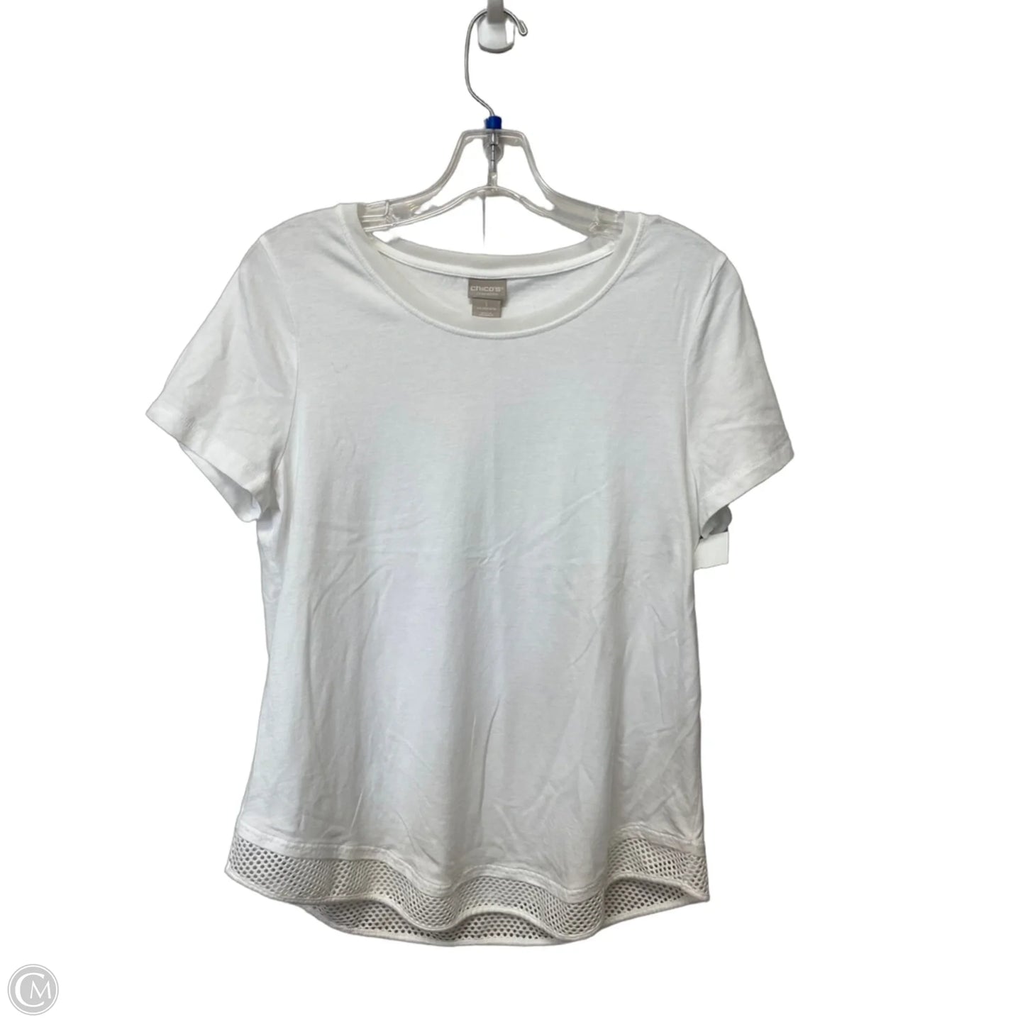 Top 2pc Short Sleeve By Chicos In White, Size: M