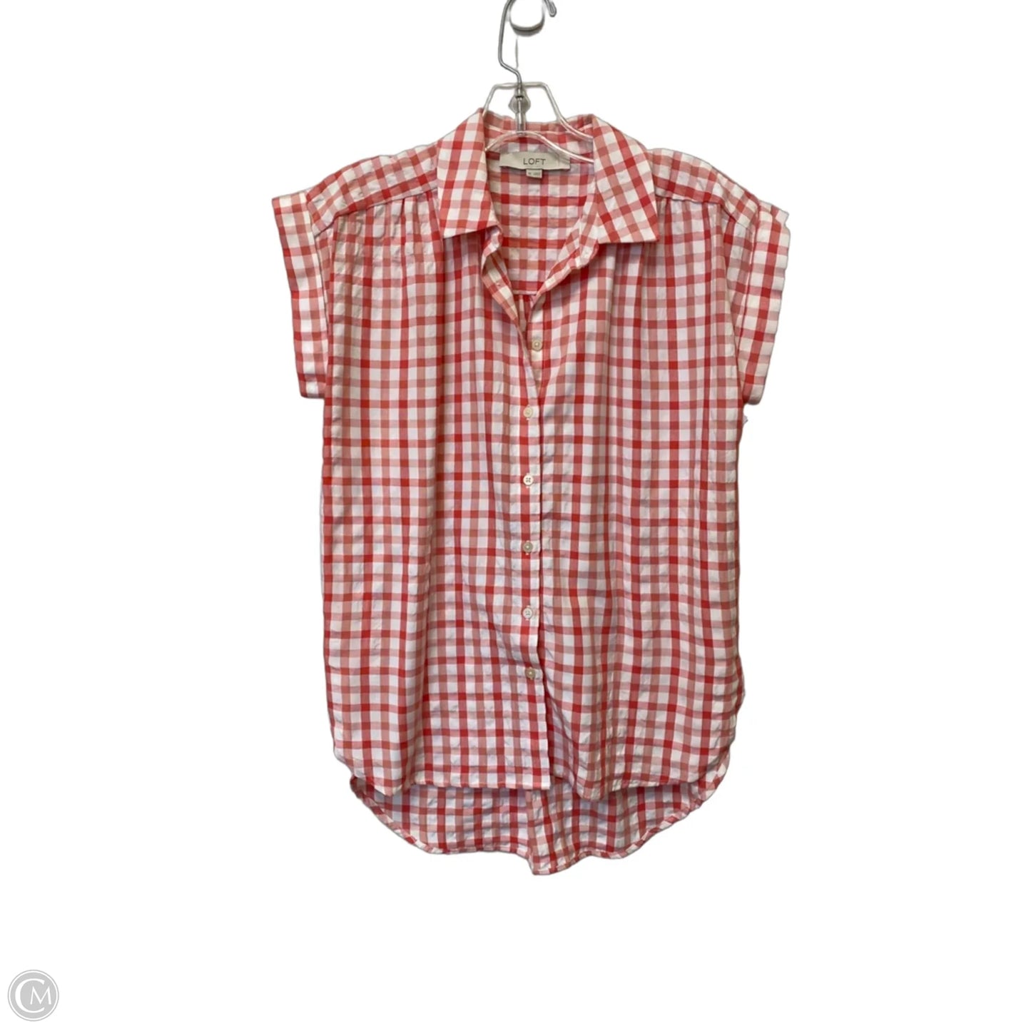 Top Short Sleeve By Loft In Red & White, Size: Xs