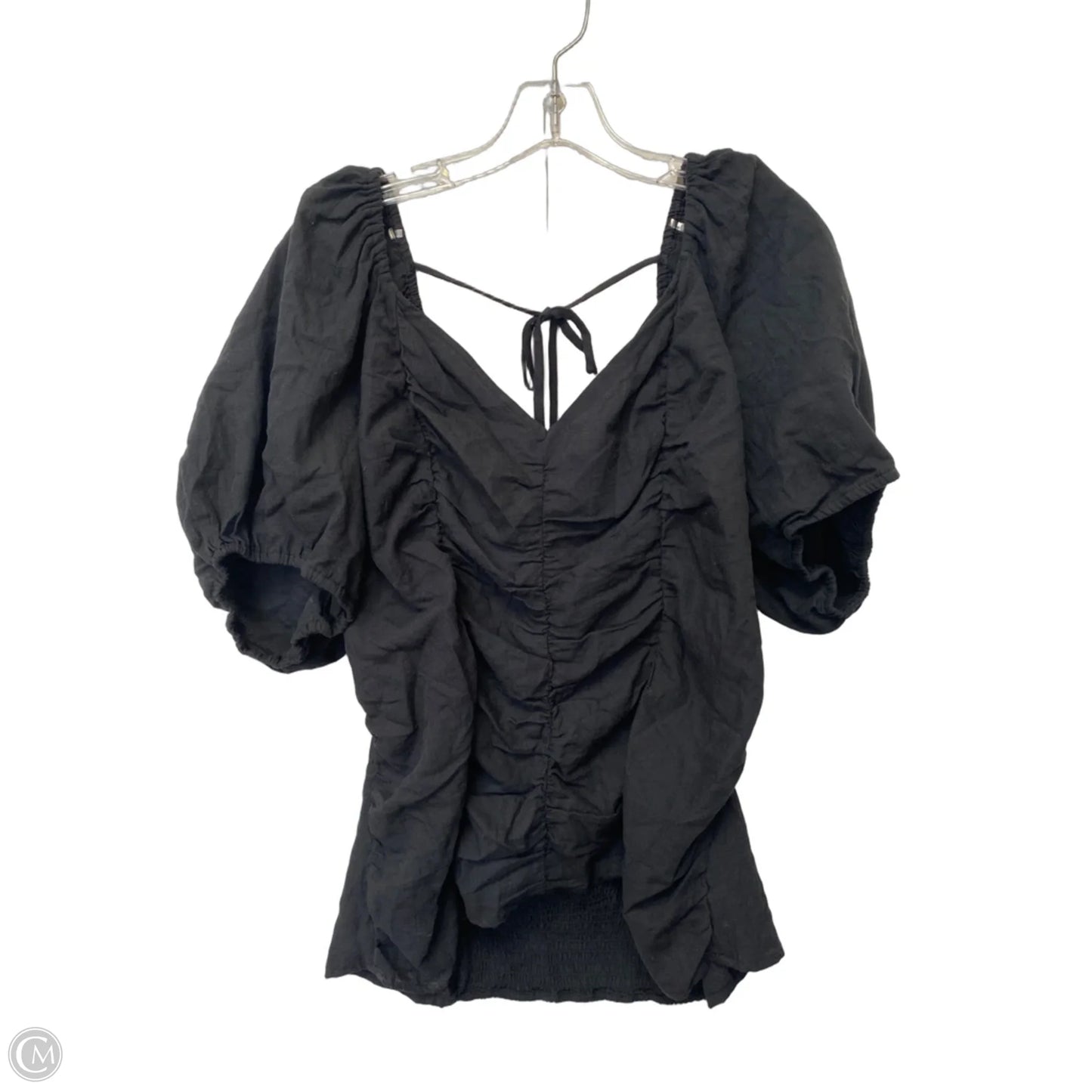 Top Short Sleeve By Ava & Viv In Black, Size: 2x