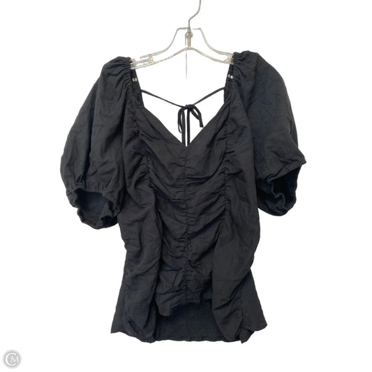 Top Short Sleeve By Ava & Viv In Black, Size: 2x