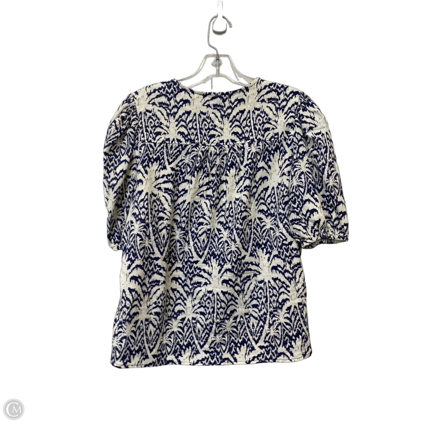 Top Short Sleeve By Cmb In Blue & White, Size: S