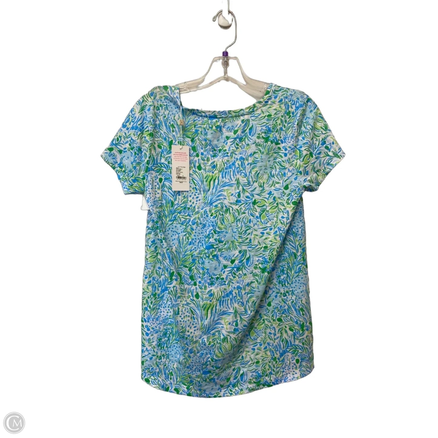Top Short Sleeve Designer By Lilly Pulitzer In Blue, Size: S