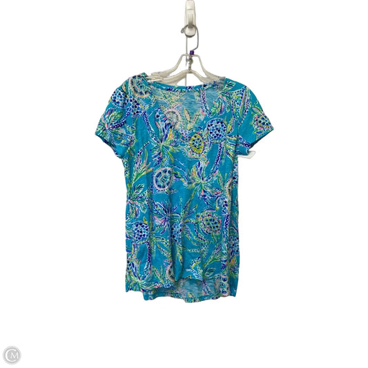 Top Short Sleeve Designer By Lilly Pulitzer In Blue, Size: S
