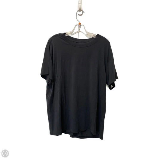 Athletic Top Short Sleeve By Lululemon In Black, Size: L