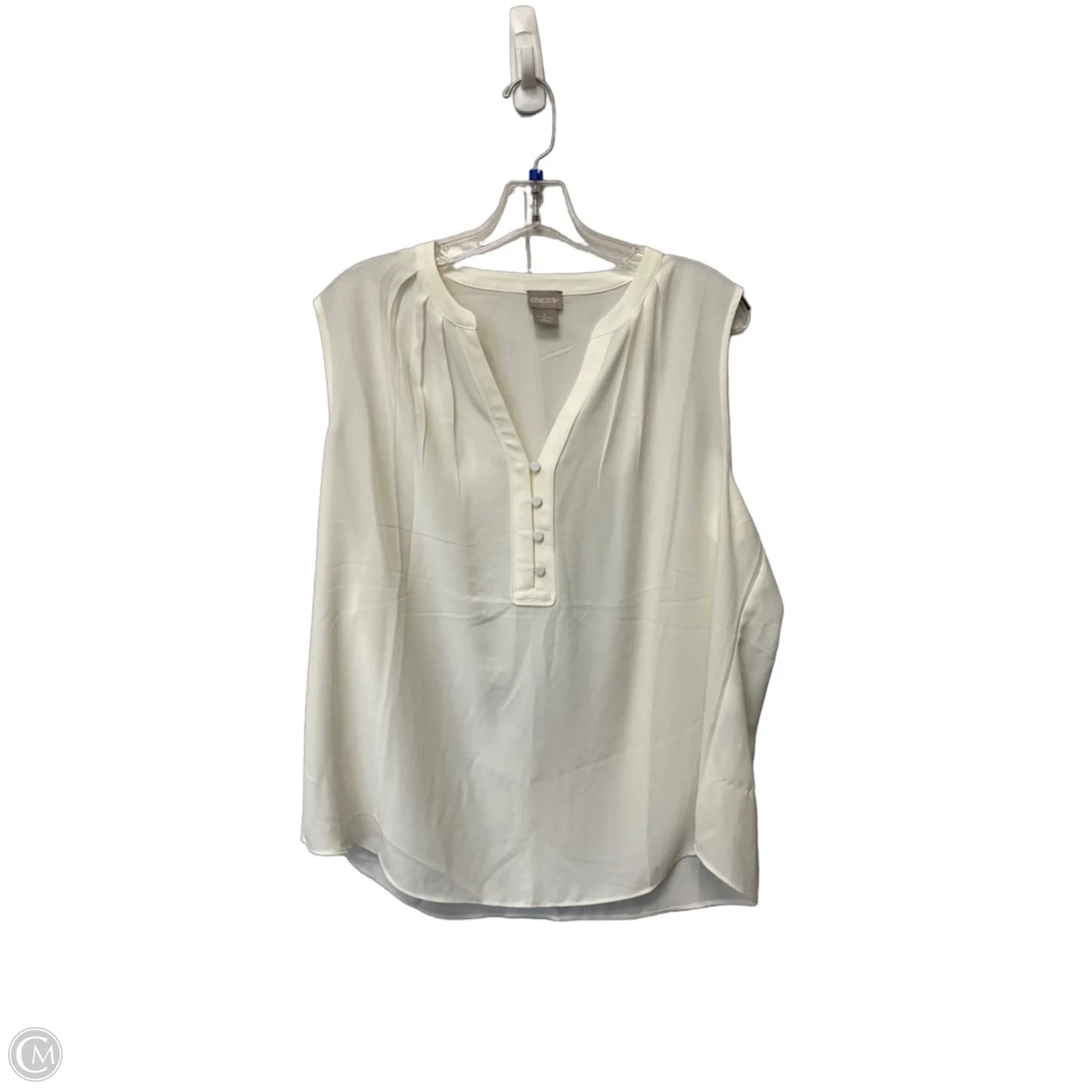 Top Sleeveless By Chicos In Cream, Size: L