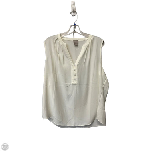 Top Sleeveless By Chicos In Cream, Size: L