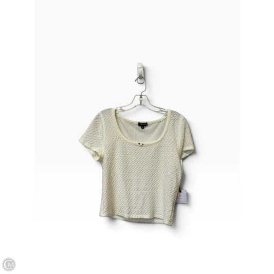 Top Short Sleeve By Originality In White, Size: L