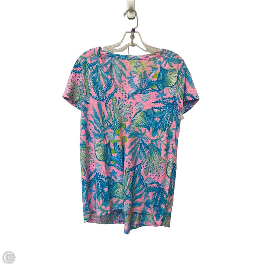 Top Short Sleeve Designer By Lilly Pulitzer In Floral Print, Size: M