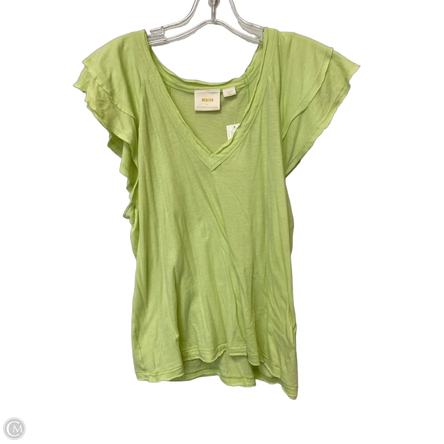 Top Short Sleeve By Maeve In Green, Size: L