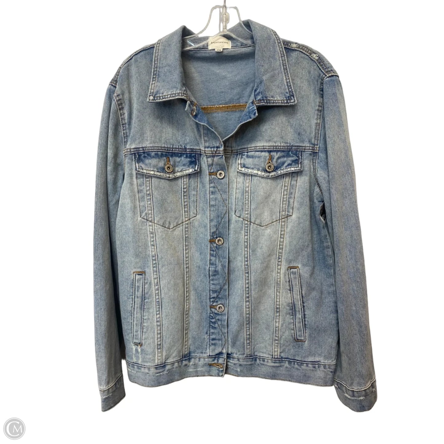 Jacket Denim By Clothes Mentor In Blue Denim, Size: Xxl