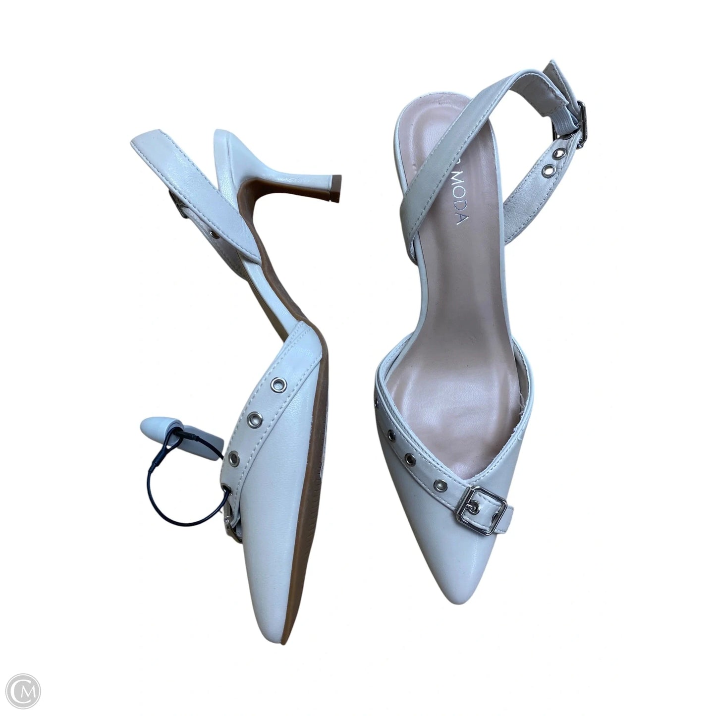 Shoes Heels Kitten By Top Moda In Cream, Size: 6.5