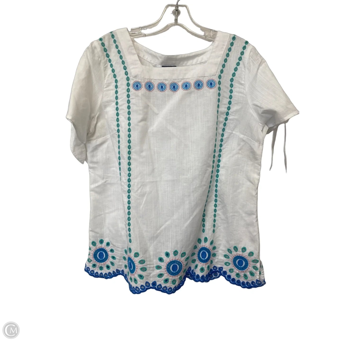 Top Short Sleeve By Talbots In White, Size: M