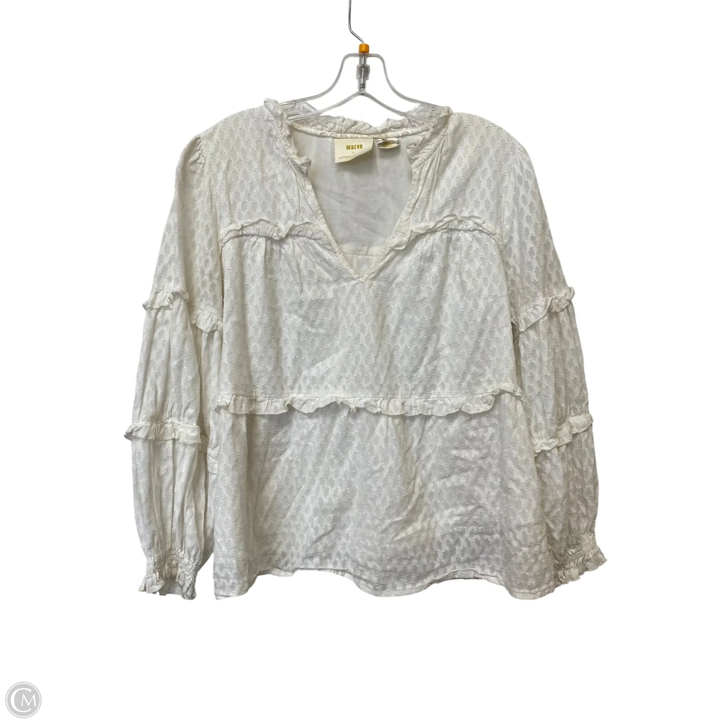 Top Long Sleeve By Maeve In White, Size: M