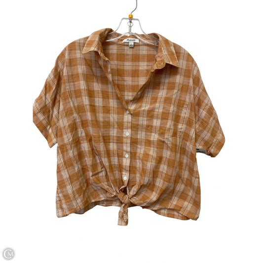 Top Short Sleeve By Madewell In Orange, Size: L