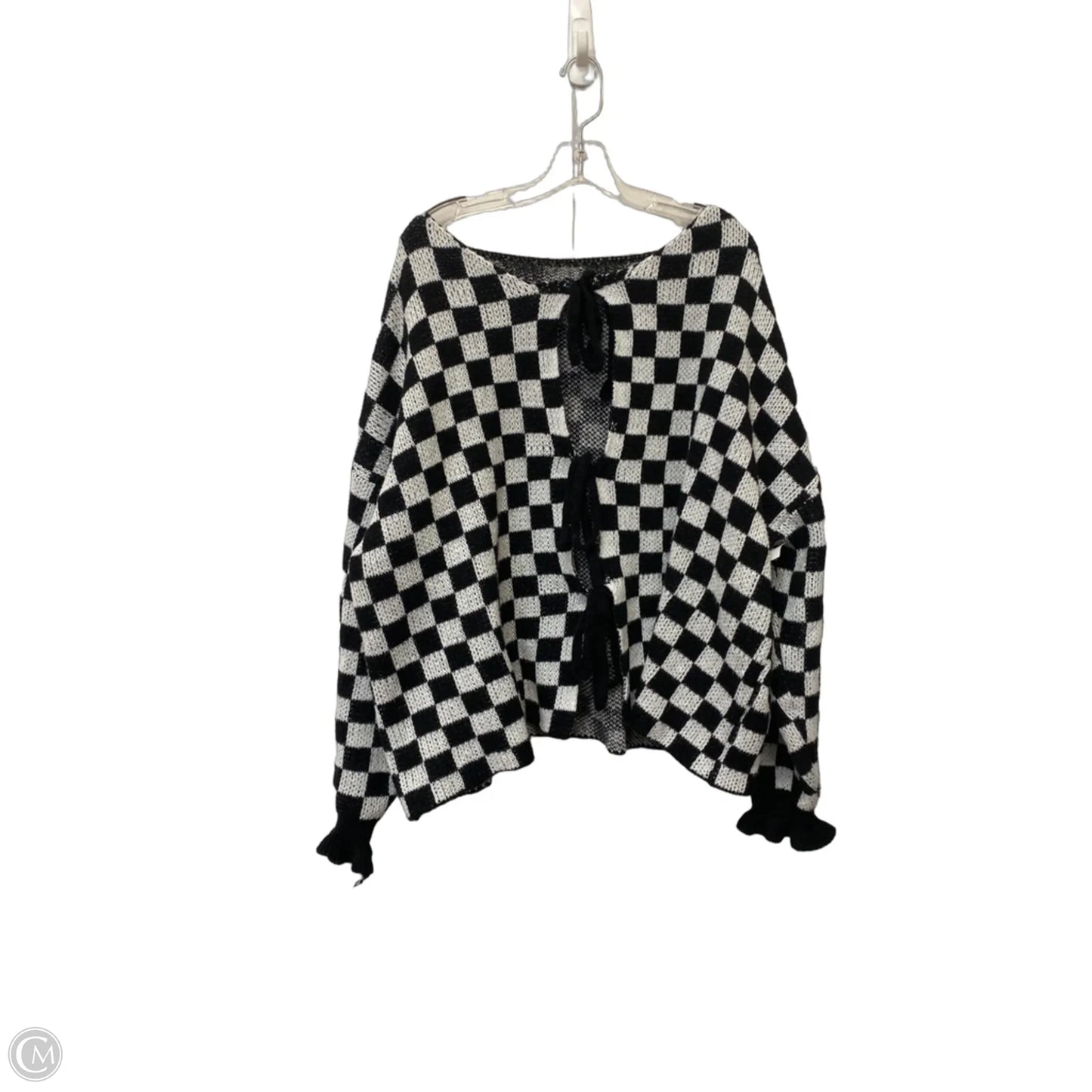 Cardigan By Clothes Mentor In Black & White, Size: Xl