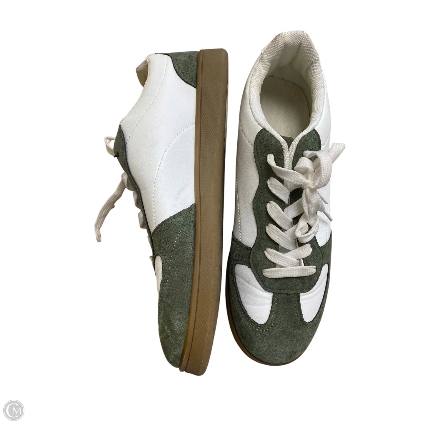 Shoes Flats By Clothes Mentor In Green & White, Size: 11