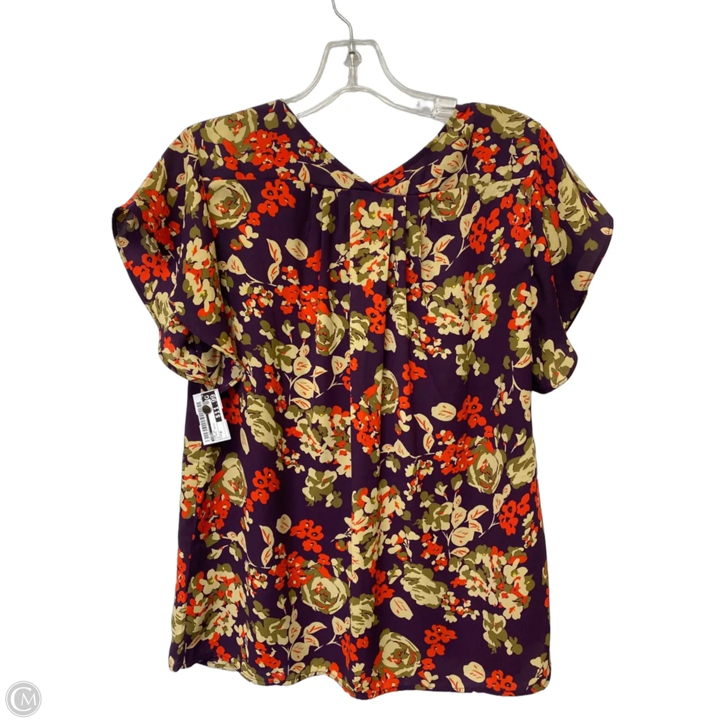 Top Short Sleeve By Cabi In Floral Print, Size: M