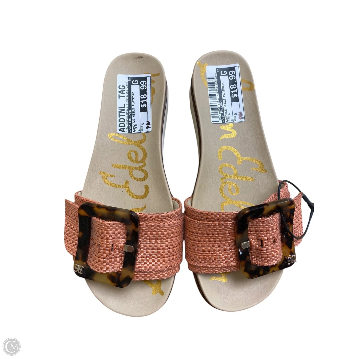Sandals Heels Platform By Sam Edelman In Coral, Size: 5