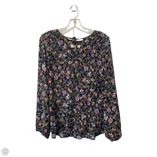 Top Long Sleeve By Loft In Floral Print, Size: M
