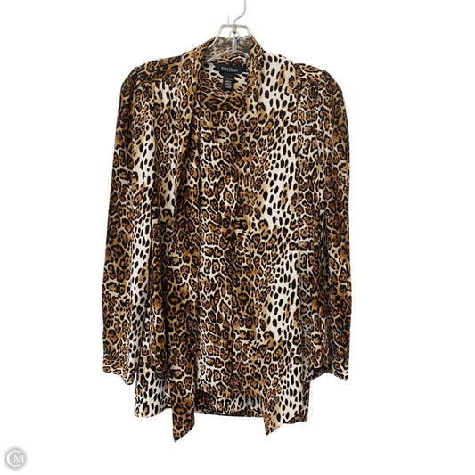 Top Long Sleeve By White House Black Market In Animal Print, Size: 0
